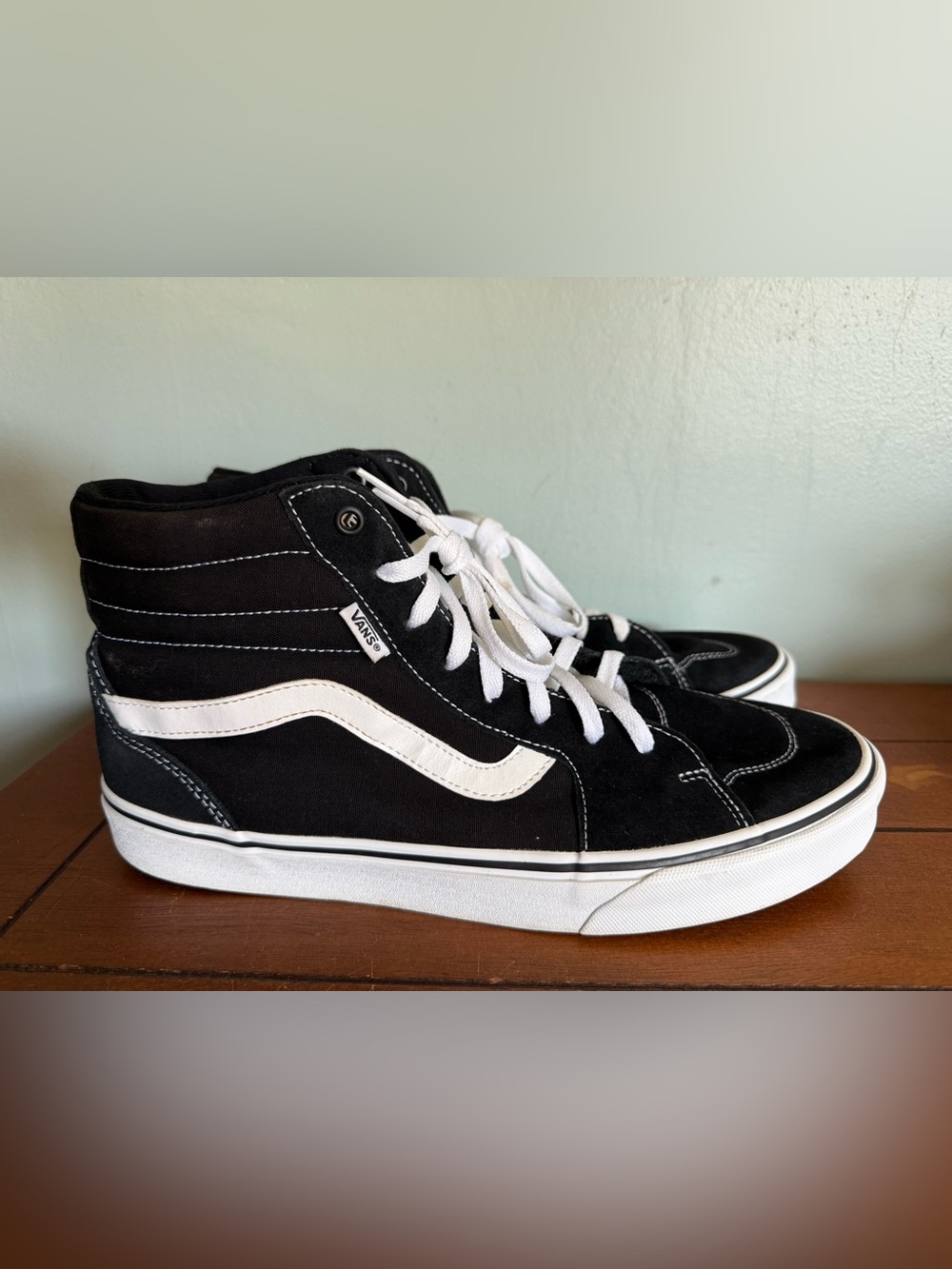 Vans Off the Wall SK8 Hi Top Black Classic Lace Up Skateboard Sneakers Size 12